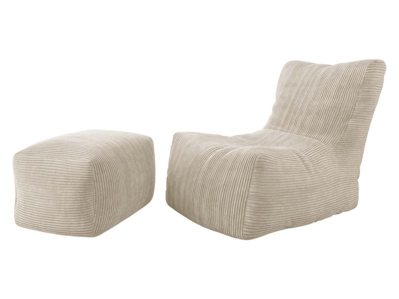 Fotel MIRJAN 24 Rest Sztruks z podnóżkiem Easy Sztruks waniliowy 1 szt.