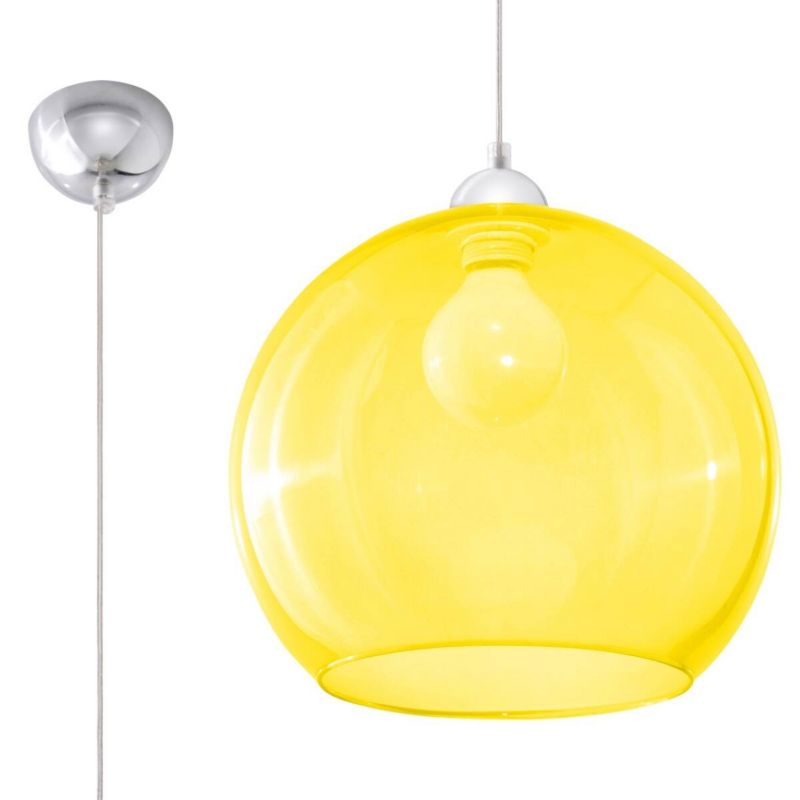 Lampa wisząca Sollux Lighting Ball 7515 żółta szerokość 30 cm 1xE27 x 15W 1 szt.