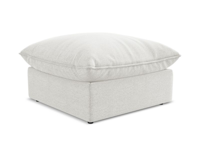 Pufa LaMiaSofa RAVENNA z tkaniny bouclé 75x75 cm biały 1 szt.