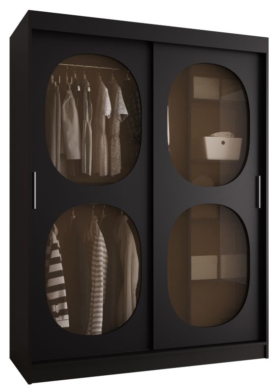 Szafa przesuwna z lustrem Garderoba Abiks BAHRAJN 2 150 czarny 1 szt.