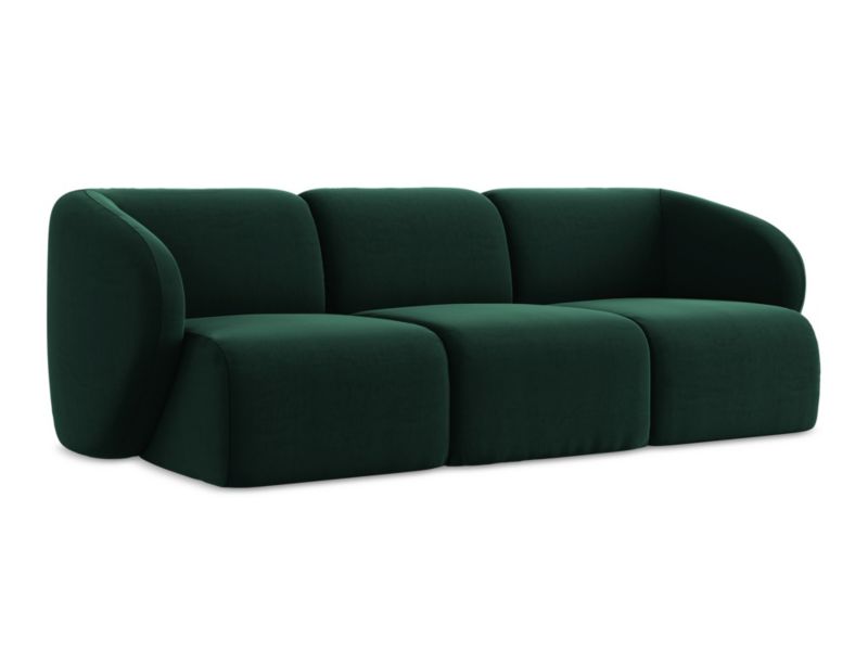 3-osobowa kanapa modułowa LaMiaSofa CERVO z tkaniny welwetowej 244x94 cm butelkowa zieleń 1 szt.