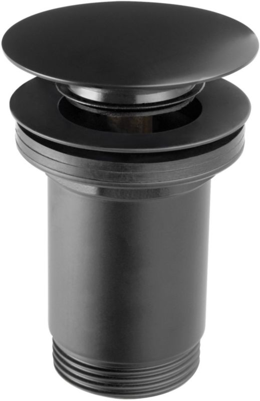 Korek do umywalki Ferro Rotondo czarny mat mosiądz bez przelewu, zamykany 1 szt.