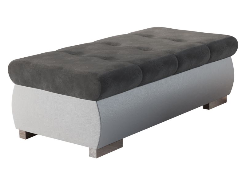 Pufa MIRJAN 24 Orkan Duża biała ekoskóra/grafitowy aksamit 1 szt.