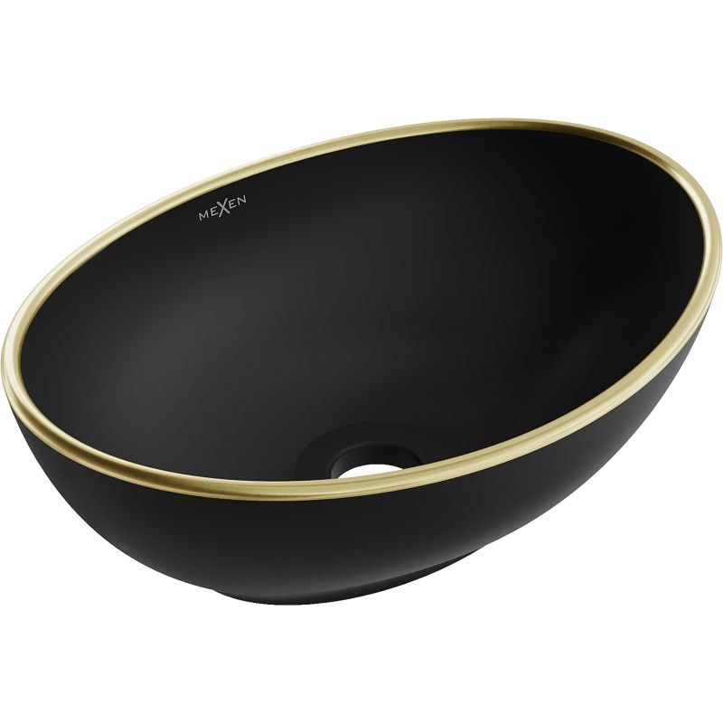 Umywalka nablatowa Mexen Elza czarny/złoty 40,5x33x14 cm 21014025 1 szt.