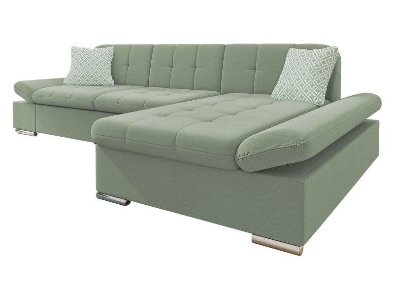 Narożnik MIRJAN 24 do salonu Montana prawy jasnozielony/jasnozielony/seledynowy wzór 1 szt.