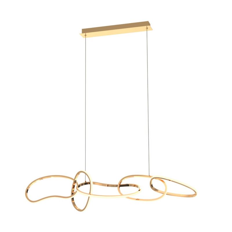 Lampa wisząca Zuma Line Cholet francuskie złoto-biała wym: 150 x 118 x 24 cm wbudowany LED 56W 1 szt.