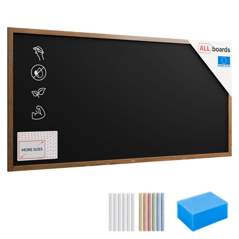 Tablica kredowa 200x100 cm ALLboards rama drewniana klasyczny brąz 1 szt.