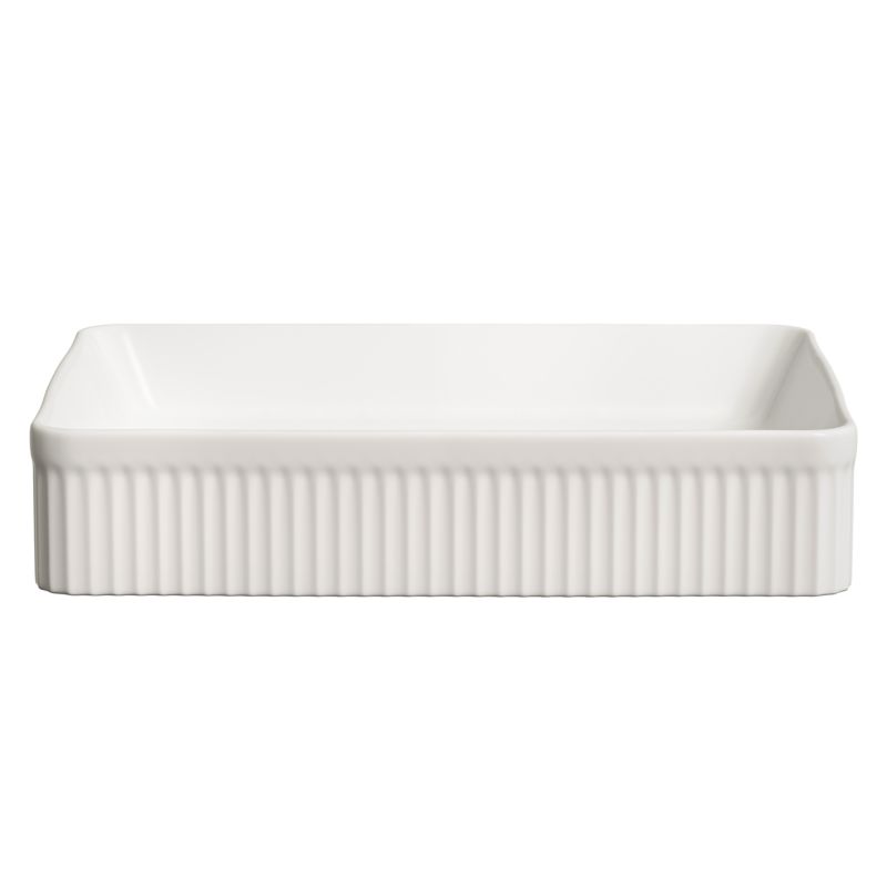 Umywalka Nablatowa Ceramiczna Granitan Biała Zlew Andrea Ryflowana Prostokątna 1 szt.