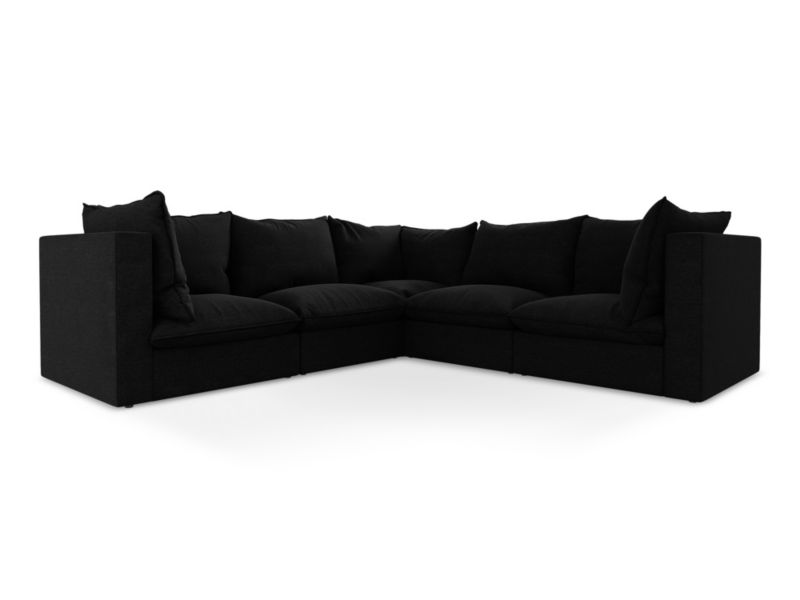 Modułowy narożnik LaMiaSofa RAVENNA z tkaniny bouclé 255x255 cm czarny 1 szt.