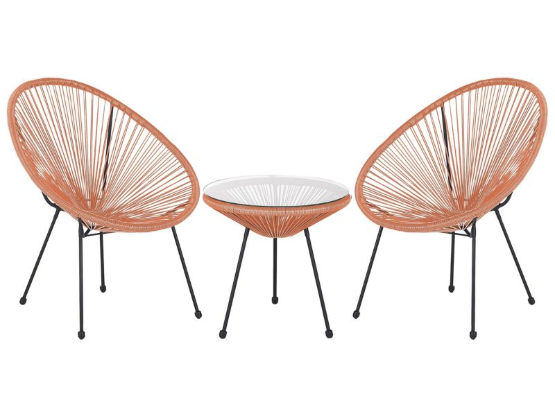 Zestaw mebli balkonowych Acapulco ii Technorattan Pomarańczowy 1 kpl