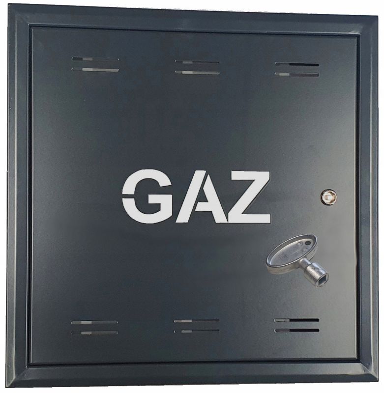 Drzwiczki Gazowe FEINZ Metalowe Skrzynka 40X40X5 Antracyt Na Klucz 1 Szt.