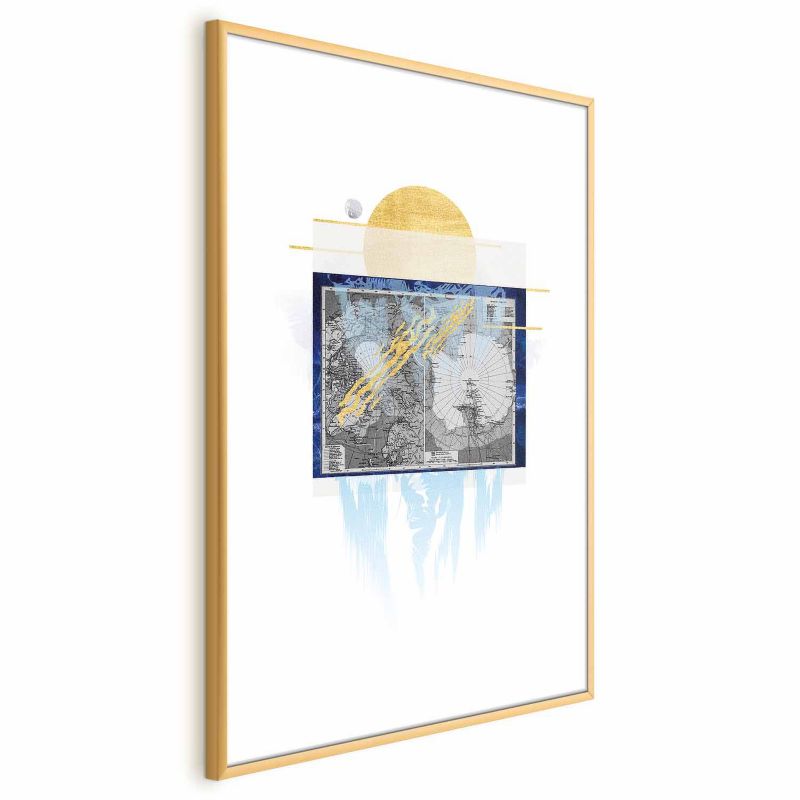 Plakat Artgeist Antarktyda 29,7x42 cm z ramą złotą 1 szt