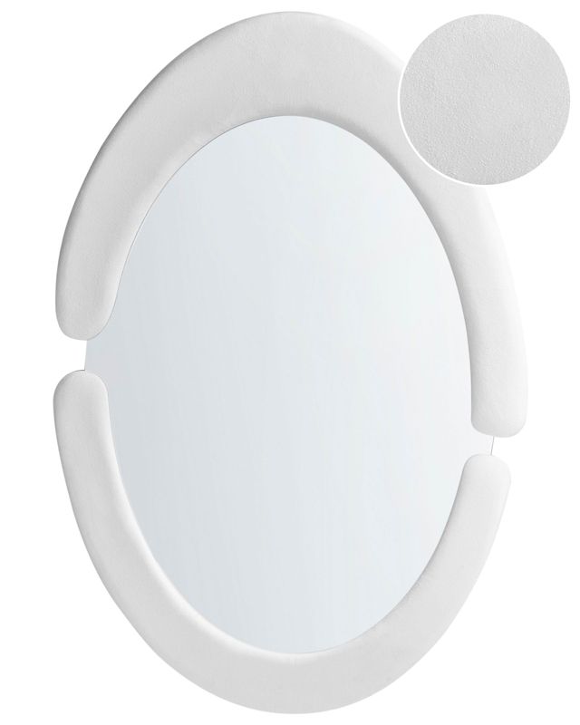 Lustro ścienne Massay 53 cm 90 cm Welur Biały 1 szt.