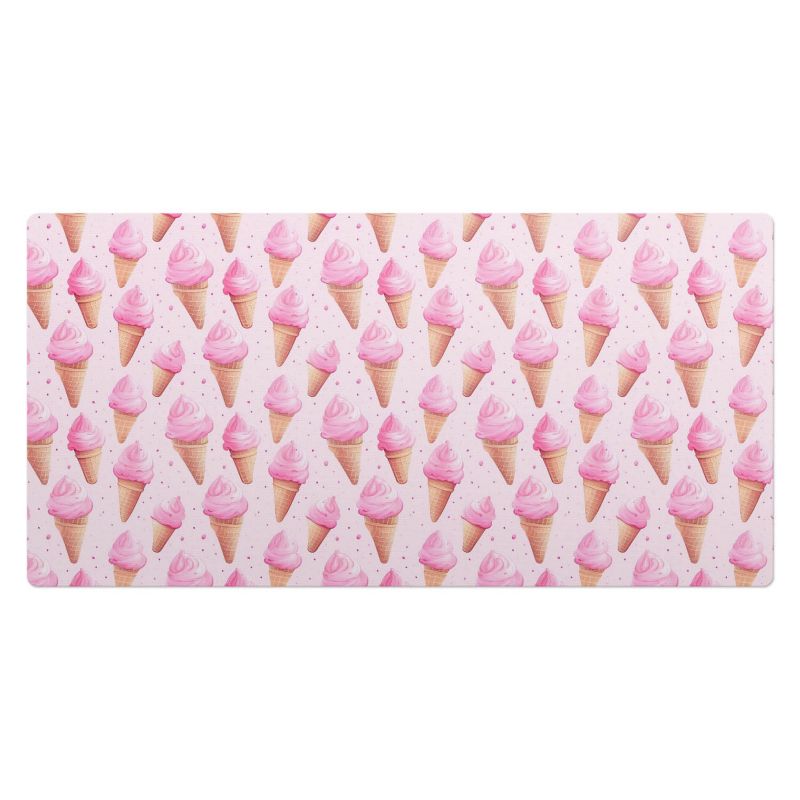 Dekoracyjna mata na biurko do pracy i nauki Wallfluent 100x50 cm Różowe lody w rożkach 1 szt.