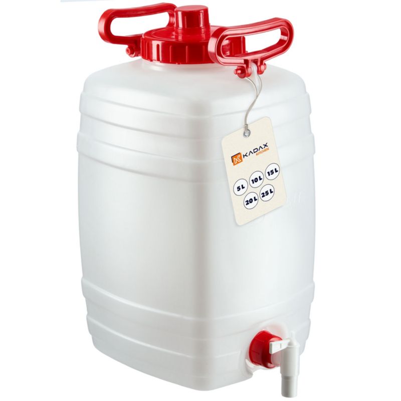 Kanister KADAX Z Kranikiem Zbiornik Baniak Bańka Na Wodę Pitną Napoje 25L Atest 1szt.