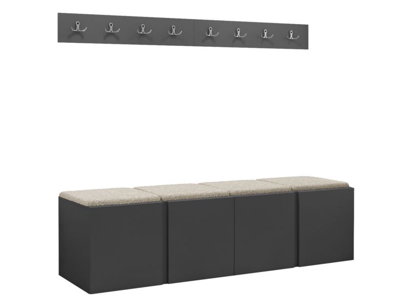 Garderoba MIRJAN 24 Orion VII grafit + beżowa bukla 1 kpl.