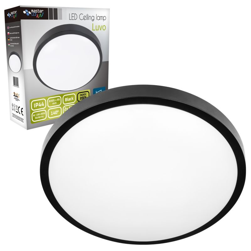 Plafon MasterLED Luvo 2xE27 IP44 Okrągły Czarny 1 szt.