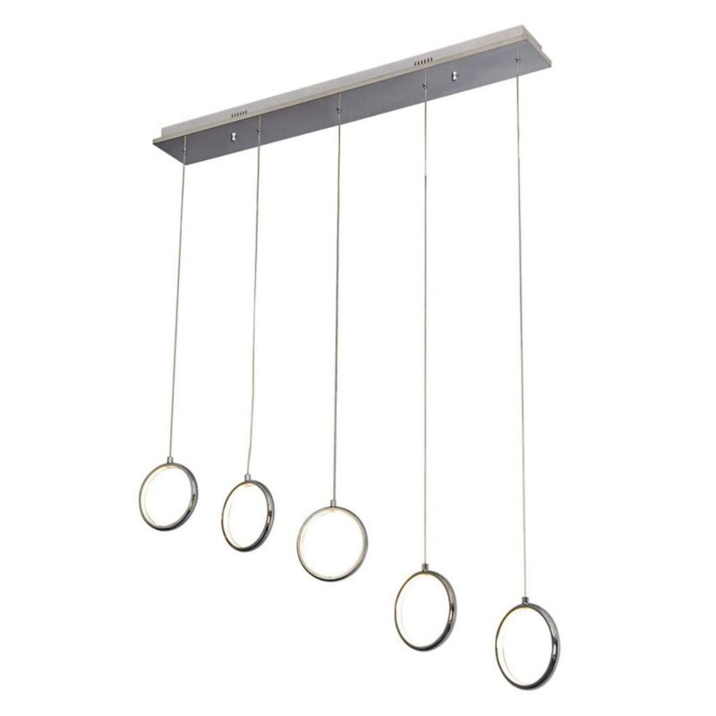 Lampa sufitowa wisząca Milagro Anello 2723 chromowana-biała szerokość 85 cm wbudowany LED 35W 1 szt.