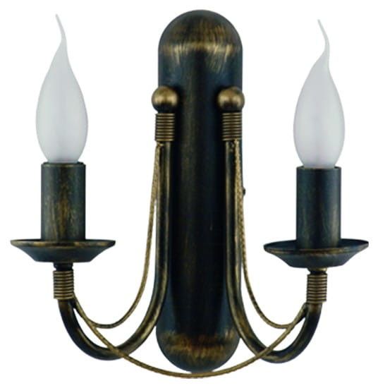 Kinkiet ścienny Nowodvorski Lighting Ares czarny patynawany złotem 2 x E14 x 60W IP20 wym: 25 x 15 x 20 cm - 1 szt.