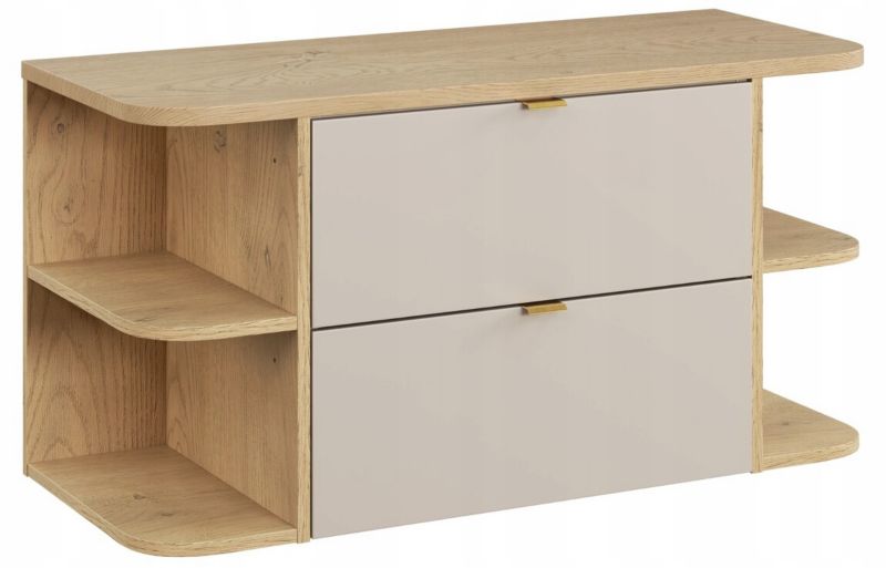 Szafka pod umywalkę Furnidea 100 cm kaszmir z blatem dąb Cremona Dalia 1 szt.
