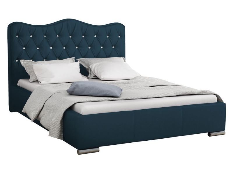 Łóżko tapicerowane MIRJAN 24 Santorini 140x200 błękit pruski 1 szt.