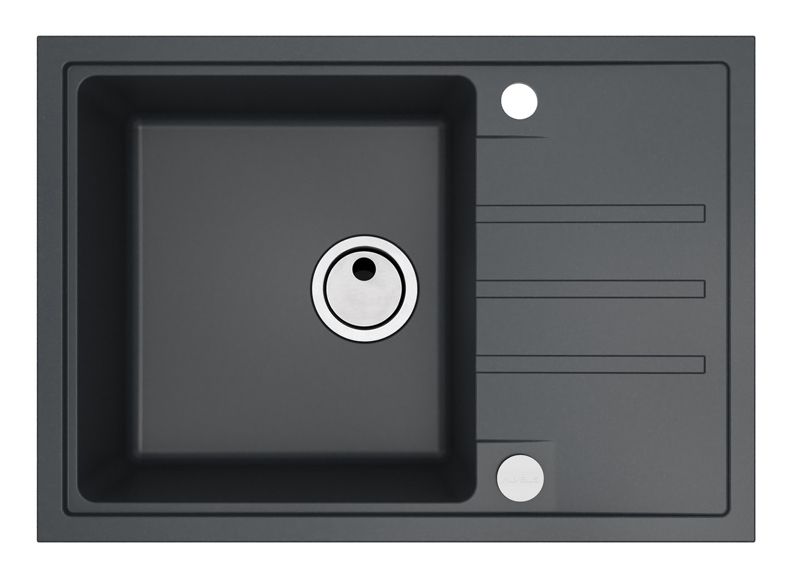Zlewozmywak granitowy Alveus Intermezzo 40 kol. 91 czarny (68x48) 1-komorowy 1szt.