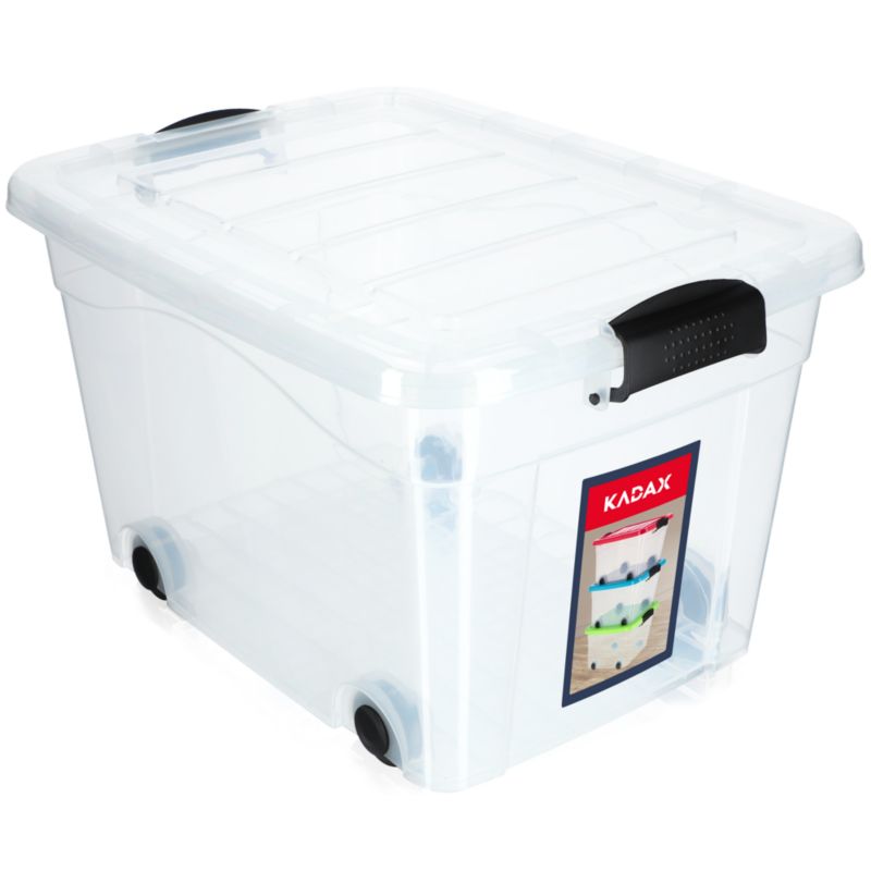 Pojemnik KADAX Pudełko Organizer Zabawki Na Kółkach 40L Przezroczysty 1 szt.