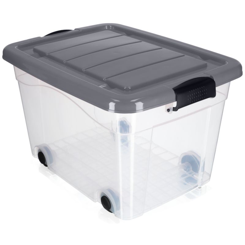 Pojemnik KADAX Organizer Pudełko Zabawki Na Kółkach 40L Szary 1 szt.