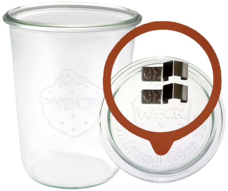 Słoik MODO24 Weck 850 ml fi 100 mold szklane wieko gumka zapinki 1 kpl.