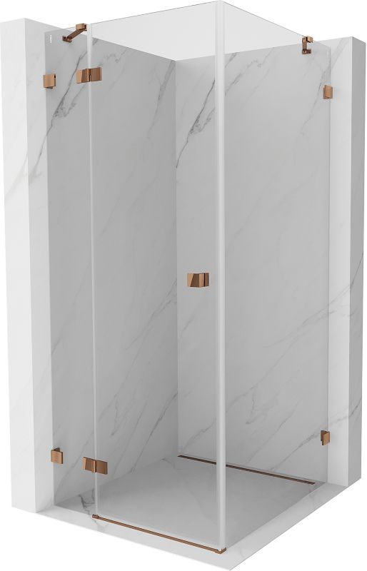 Kabina prysznicowa Mexen Lunar różowe złoto 80x80 lewa 1 szt.
