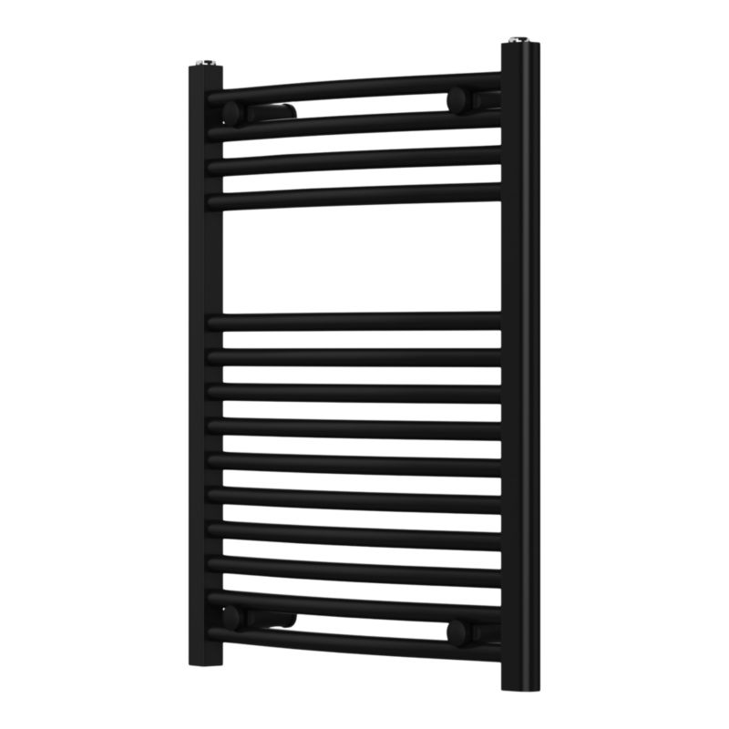 Grzejnik łazienkowy GoodHome profilowany 70 x 55 cm czarny