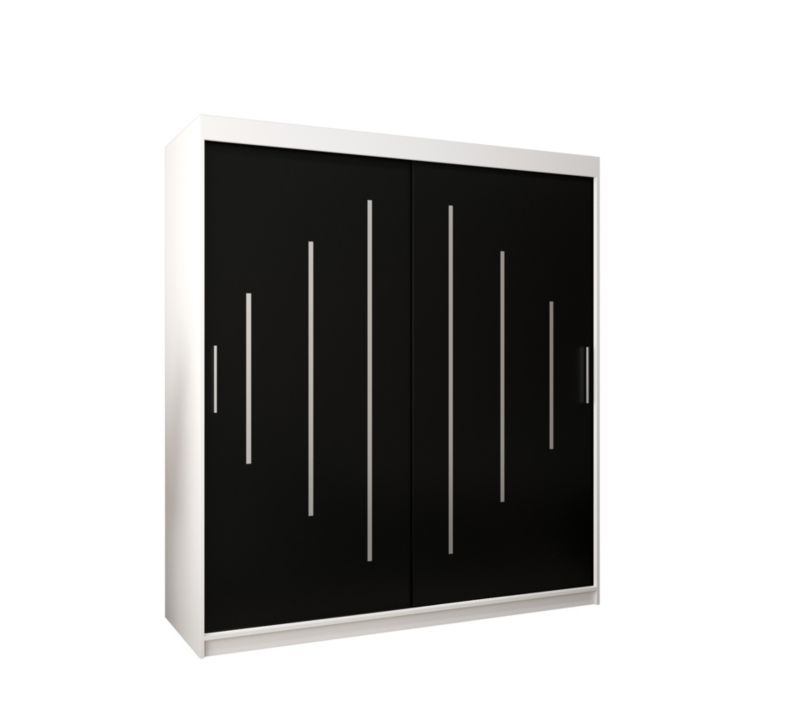 Szafa przesuwna Garderoba Abiks YORK 180 biały/czarny 1 szt.