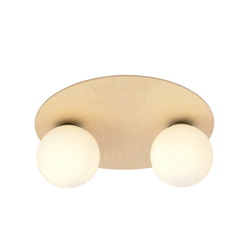 Lampa sufitowa Emibig Kenzo jasne drewno-biała wym: 20 x 40 cm 2xE14 x 10W drewno 1 szt.