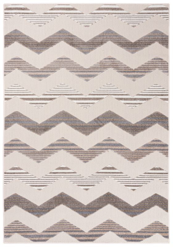 Dywan Zewnętrzny / Wewnętrzny Płaskotkany Aventura EC92D prostokąt Mazovia 140x 200 cm beżowy motyw chevron,geometryczny 1 szt.