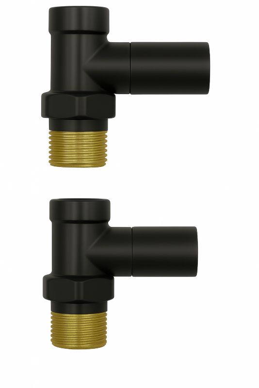 Zestaw zaworów ręcznych prostych 1/2" czarny