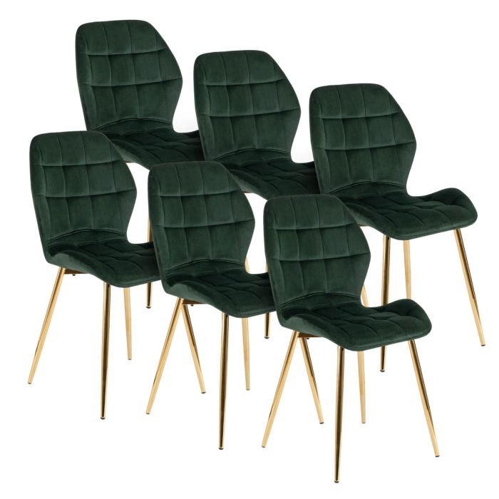 Zestaw 6x Krzesło Mebel Elite LUCKY do jadalni Tapicerowane Zielone 1 kpl