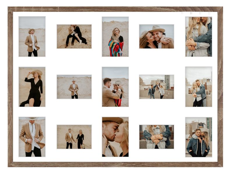 Ramka na 15 zdjęć Hekla 60x80x15 MDF galeria sonoma truflowa 1szt.