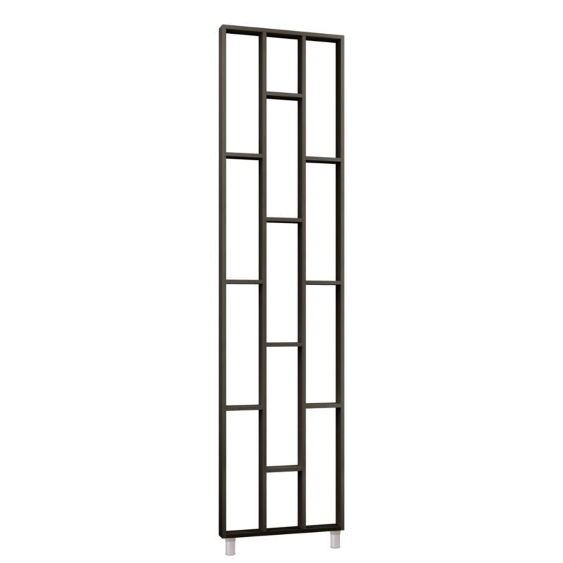 Regał dekoracyjny drewniany 75 x 634 x 2500 mm czarny