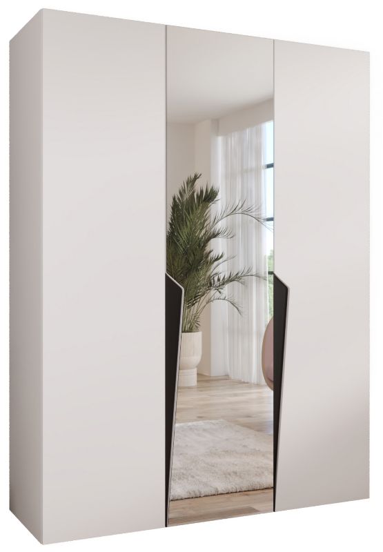 Szafa uchylna z lustrem otwierana Abiks PIANO 2 150 wys 202 cm Biały + Czarny 1 szt