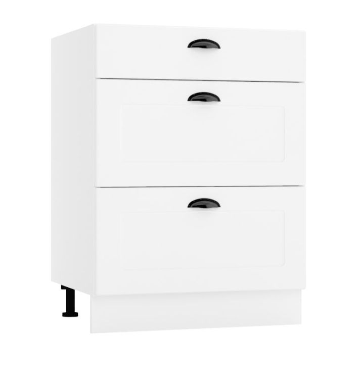 Szafka kuchenna stojąca 60 Stolkar ADELE D60 S/3 biała mat 1 szt