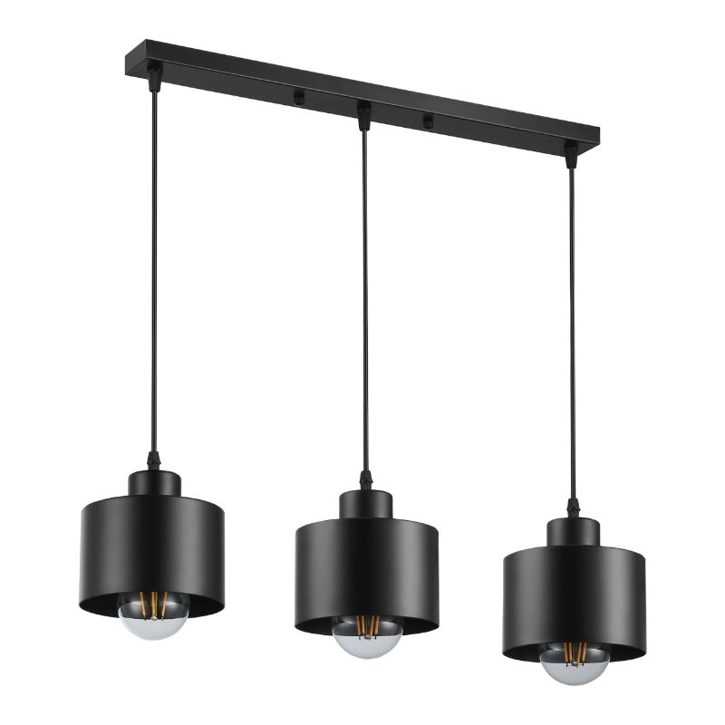 Lampy wisząca, DPM, 3xE27, czarna, 1szt