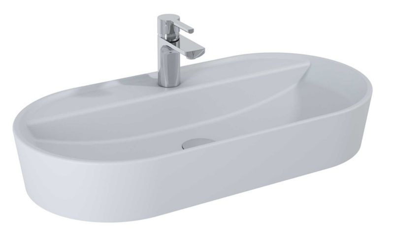 Umywalka nablatowa Elita Babette 81,5x41,5 cm owalna stone matt 1 szt.