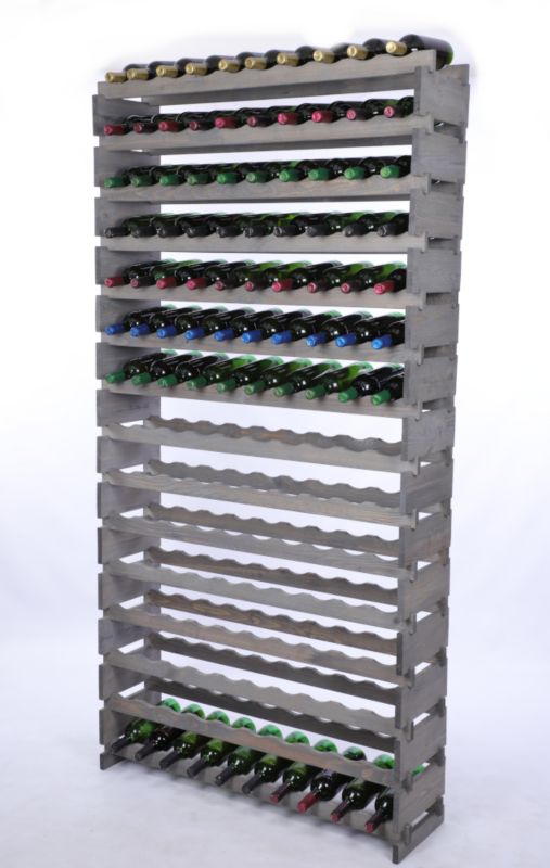 Stojak na wino MODO24 regał modułowy na butelki 15 leżni x 10 butelek montaż bez narzędzi impregnacja szara 1 szt.