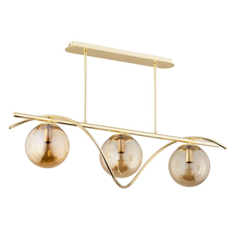 Lampa wisząca Alfa Varna 3583 złoto-bursztynowy nowoczesna 3xE14 x 10W 1 szt.