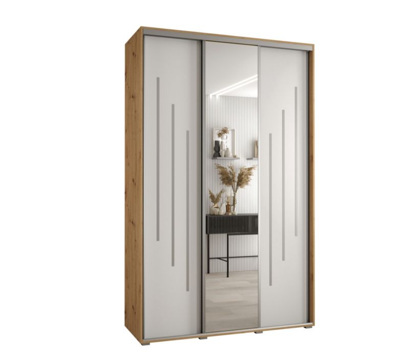 Szafa przesuwna Abiks DAVOS 9 wysoka szer.150cm gł.45cm artisan/biały/srebrny 1szt.