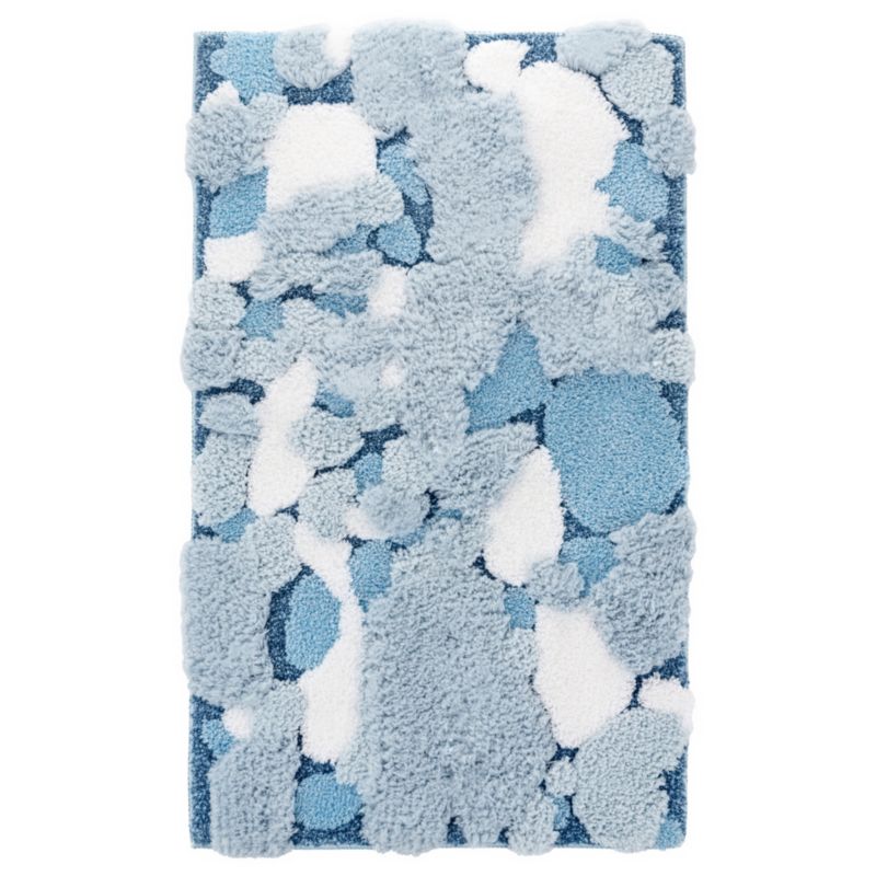 Dywanik łazienkowy Shaggy 3D Gaia e-floor 60x100 cm strukturalny niebieski 1 szt