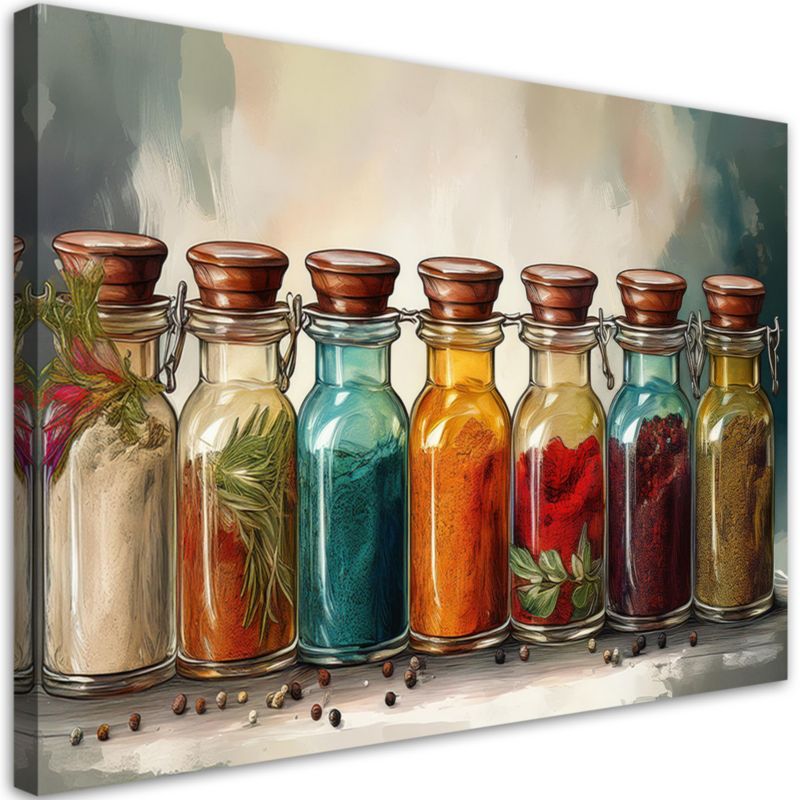 Obraz na płótnie Feeby Kolorowe Przyprawy Zioła 60x40cm 1szt