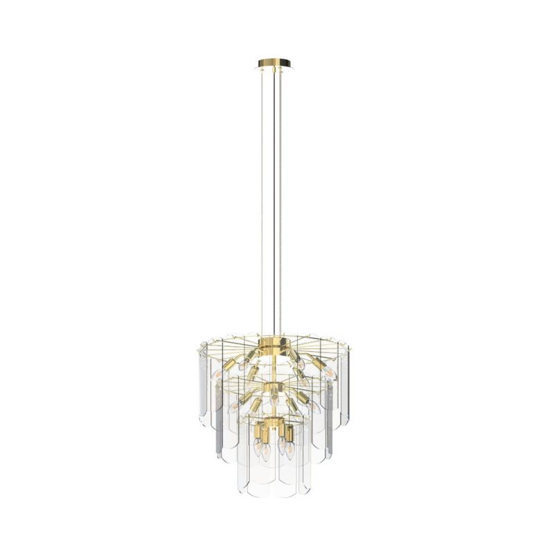 Lampa wisząca Zuma Line Nira złoto-przezroczysty wym: 180 x 56 x 56 cm 14xE14 x 40W 1 szt.