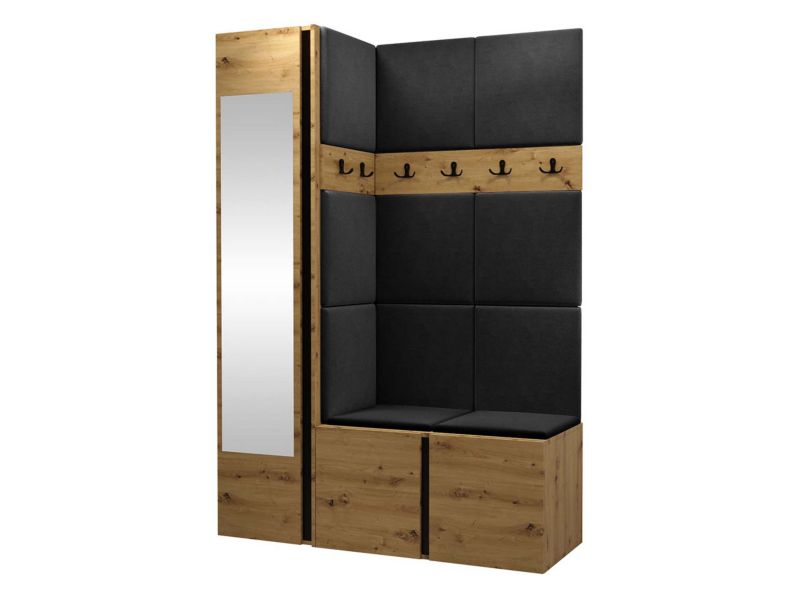 Garderoba MIRJAN 24 Orion X dąb artisan/czarny + czarny 1 kpl.