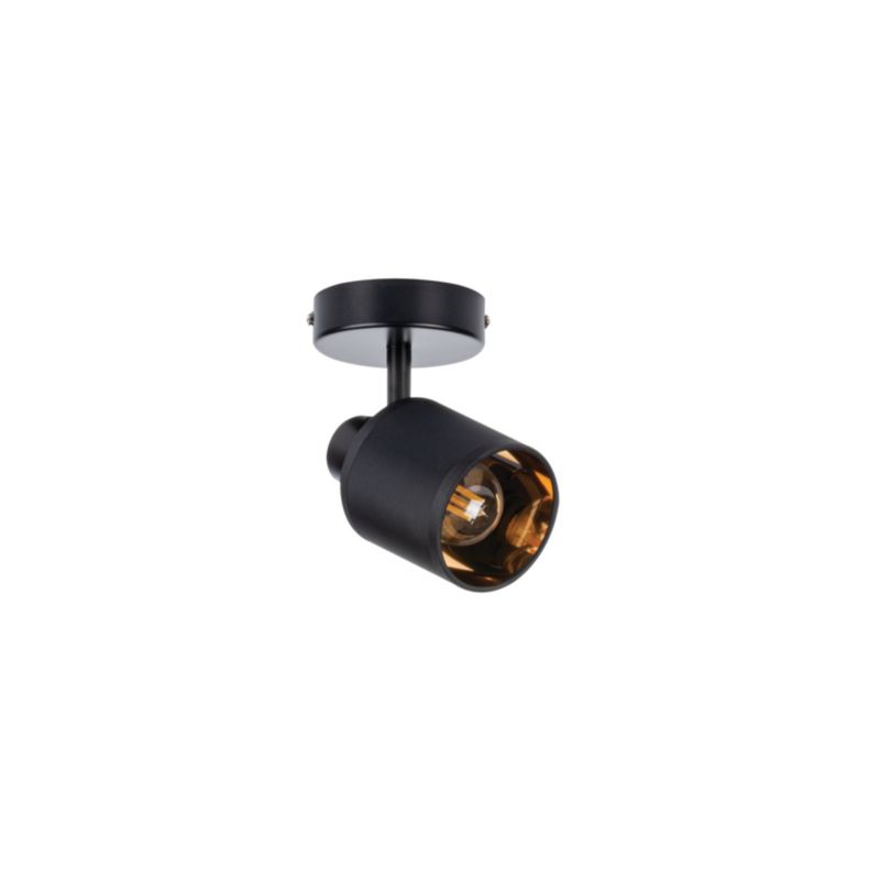 Lampa sufitowa LightLogic LL ANSE EL-1O E14 66202 spot pojedyncza czarna złota 1 szt.